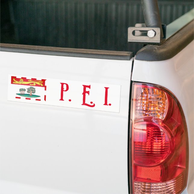 Prince Edward Island Flag Bumper Sticker (On Truck)