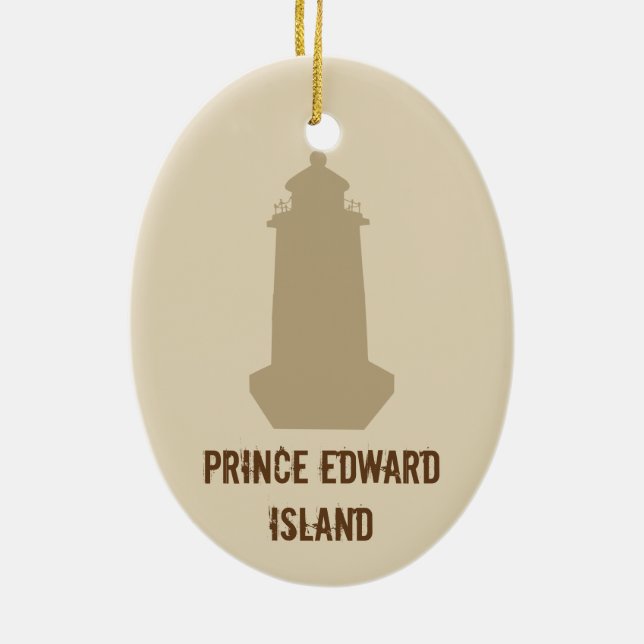 Prince Edward Island Lighthouse Ceramic Tree Decoration (Back)