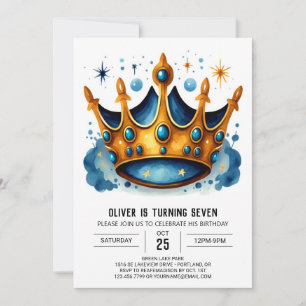 Prince Enchanted Birthday Crown Invitation