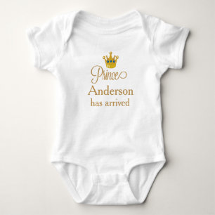 Prince (First or Last Name) has arrived Baby Bodysuit