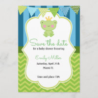 Prince Frog Baby Shower Save the Date