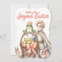 Prince, Frog, Easter Bunnies and Golden Eggs Card