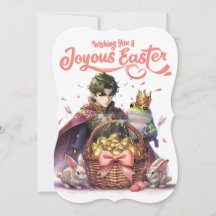 Prince, Frog King and Golden Eggs Easter Card