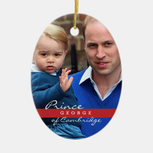 Prince George and Prince William Ceramic Tree Decoration