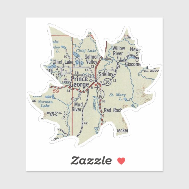 Prince George BC Map (Sheet)