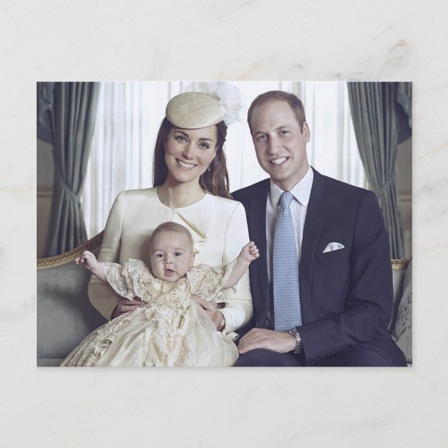 Prince George christening Oct 2013 stylised Postcard (Front)
