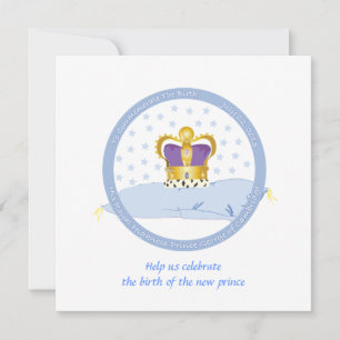 Prince George of Cambridge Pillow and Crown Invitation