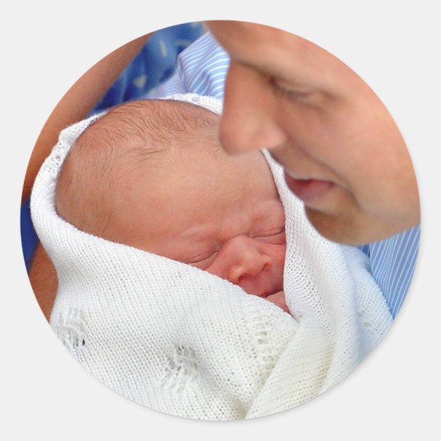 Prince George Royal Baby Classic Round Sticker (Front)