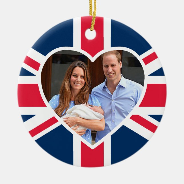 Prince George - William & Kate Ceramic Tree Decoration (Front)