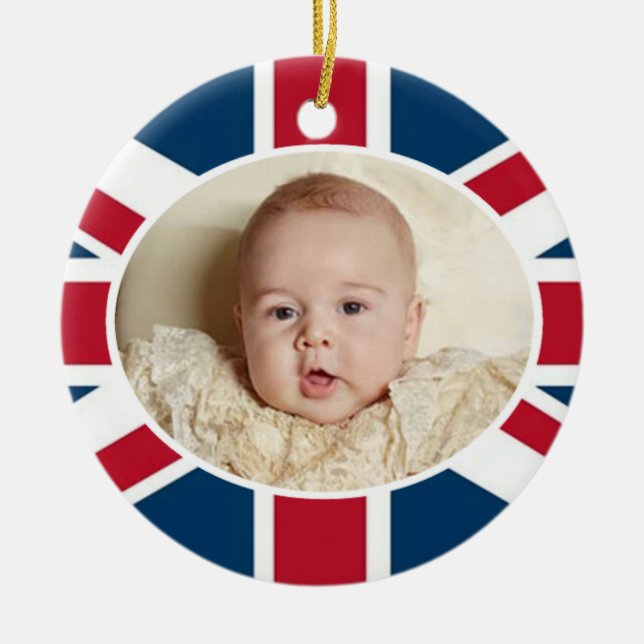 Prince George - William & Kate Ceramic Tree Decoration (Front)