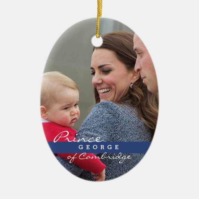 Prince George - William & Kate Ceramic Tree Decoration (Front)