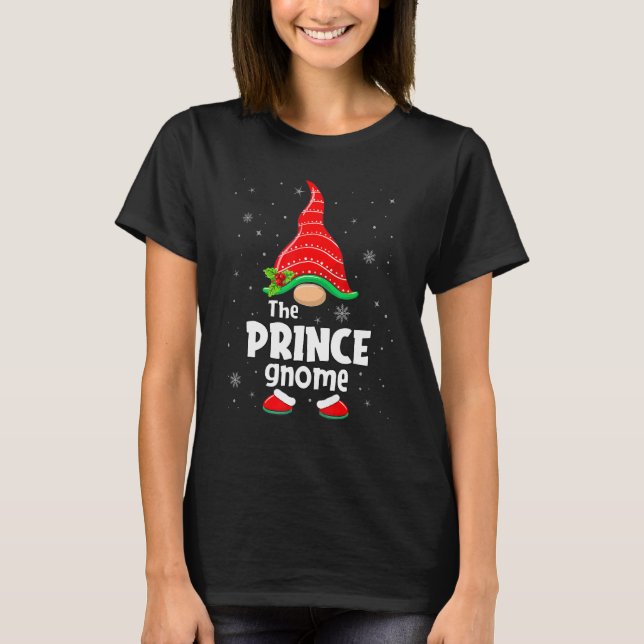Prince Gnome Matching Family Group Christmas Party T-Shirt (Front)