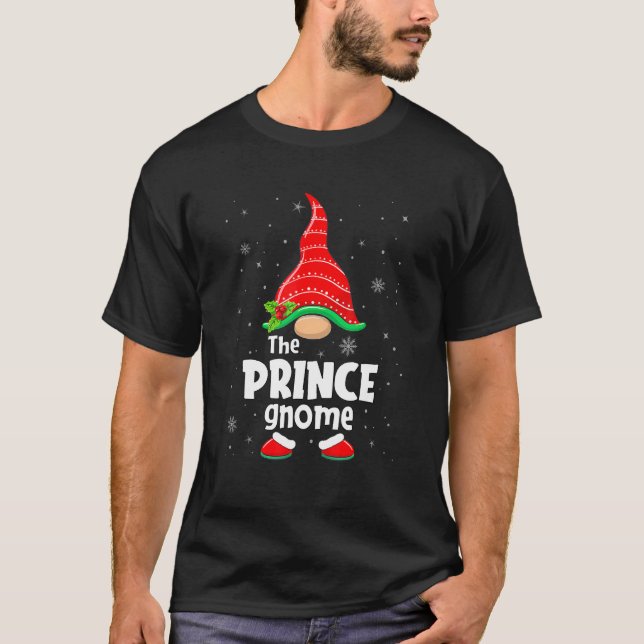 Prince Gnome Matching Family Group Christmas Party T-Shirt (Front)