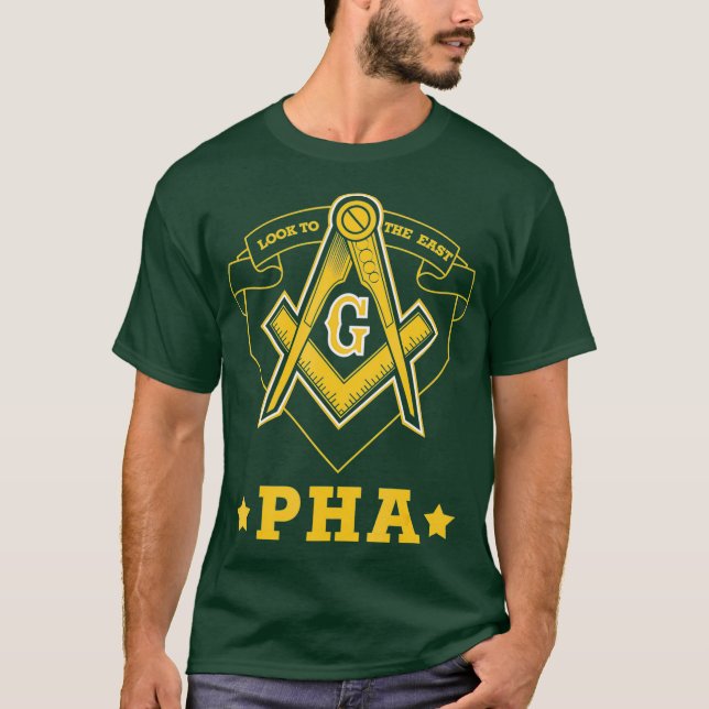 Prince Hall Mason Look To The East PHA Fathers T-Shirt (Front)
