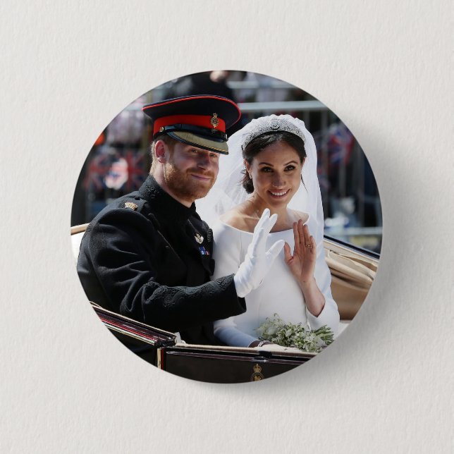 Prince Harry and Meghan Markle Royal Wedding 6 Cm Round Badge (Front)