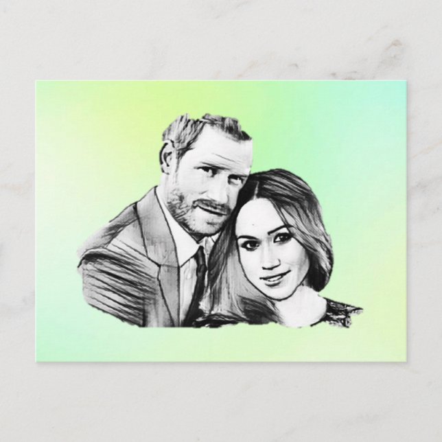 Prince Harry engagement stylised Announcement Postcard (Front)