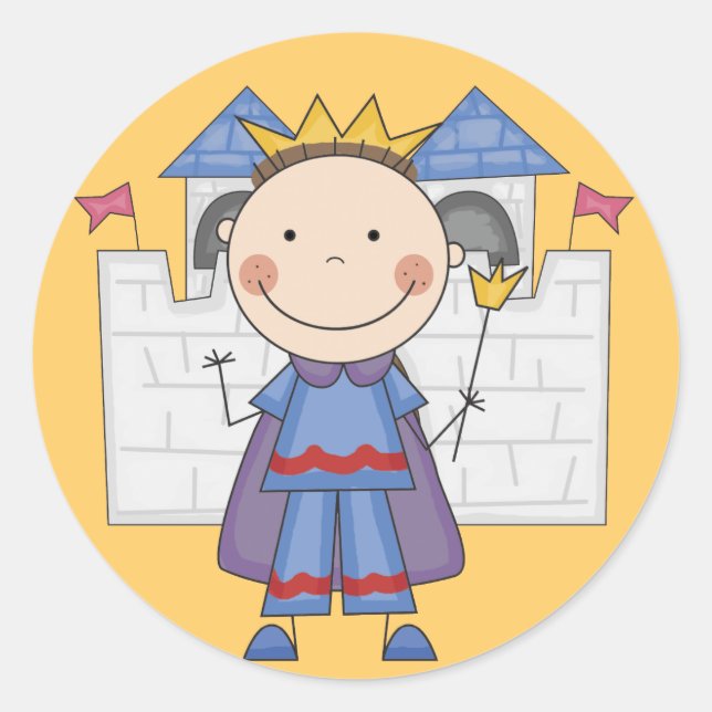 Prince in Castle Tshirts and Gifts Classic Round Sticker (Front)