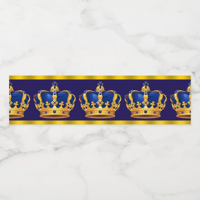 Prince King Crown Water Bottle Labels (Single Label)