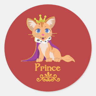 Prince Kitten Classic Round Sticker