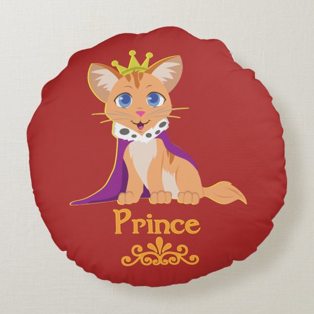 Prince Kitten Round Cushion (Back)