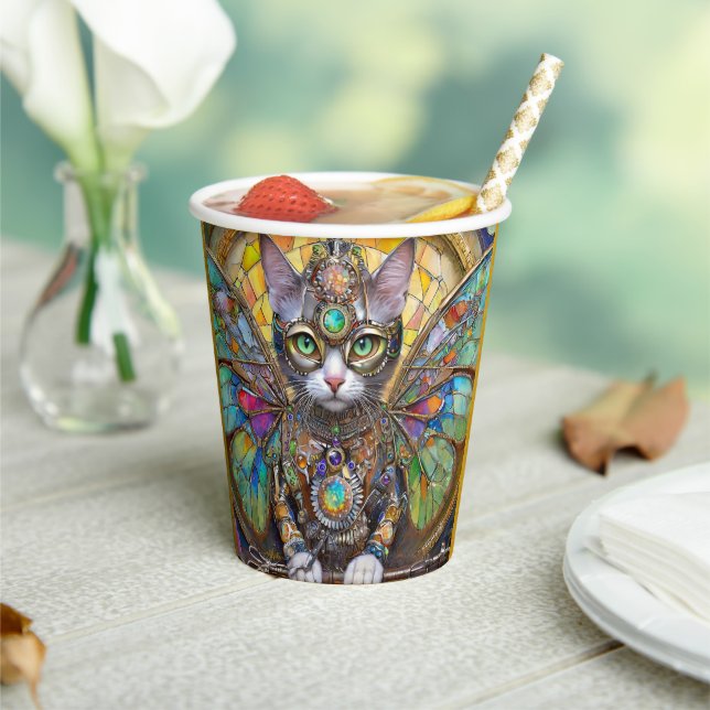 Prince Kitty Cat of the Butterfly Wing Brigade Paper Cups (Insitu)