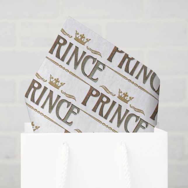 PRINCE Lettering  - Elegant Rich Royal Crown Tissue Paper (Gift Bag)