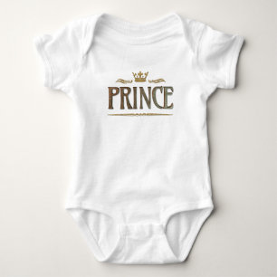 Prince Lettering - Grand Mediaeval Royal Crown Baby Bodysuit