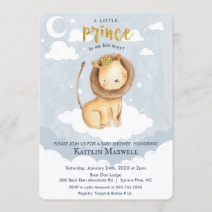 Prince Lion Baby Shower Invitation