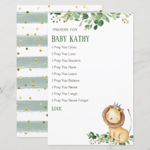 Prince Lion Greenery Floral Prayers for Baby