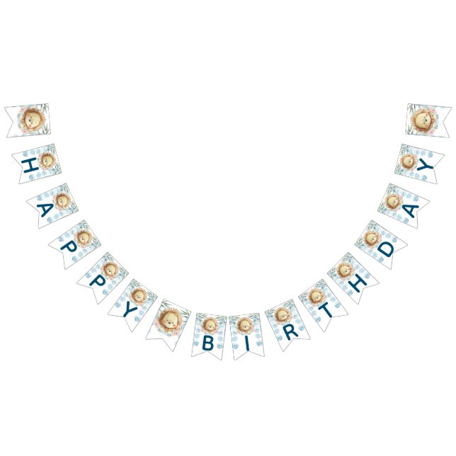 Prince Lion Jungle Happy Birthday Bunting (All)