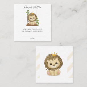 Prince Lion Swing Diaper Raffle Baby Shower Square Business Card
