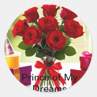 prince of my dreams classic round sticker
