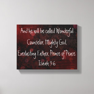 Prince of peace bible verse Isaiah 9:6 Canvas Print