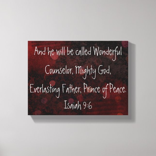 Prince of peace bible verse Isaiah 9:6 Canvas Print (Front)
