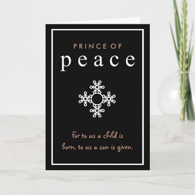 Prince of Peace Black and White Christmas Holiday Card (Front)