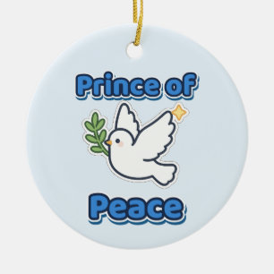 Prince of Peace Christmas Dove Olive Branch Ceramic Tree Decoration