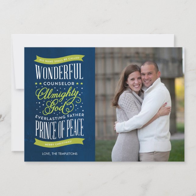 Prince of Peace Christmas Photo Card (Front)