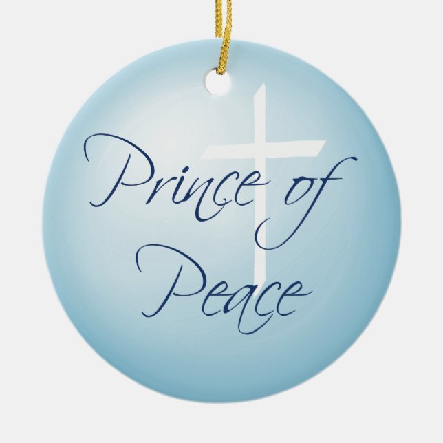 Prince of Peace Custom Dated Christmas Ceramic Tree Decoration (Front)