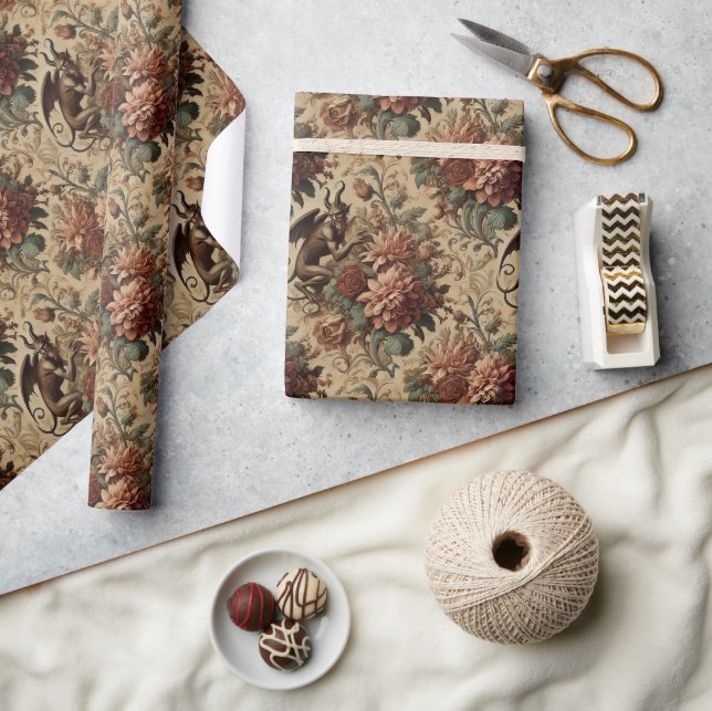 Prince of Pranks – Gothic Floral  Wrapping Paper (Crafts)