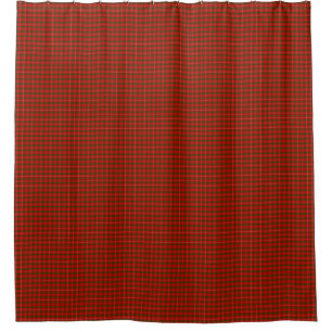 Prince of Rothesay tartan red green plaid Shower Curtain