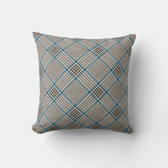 Prince of Wales Check Plaid Pattern Cushion (Front)