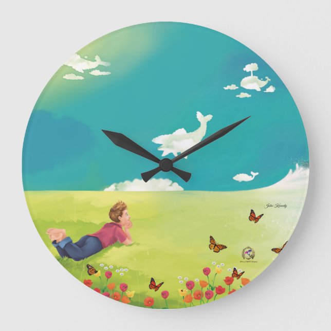 PRINCE OF WHALES WHALE WATCHING Acrylic Wall Clock (Front)