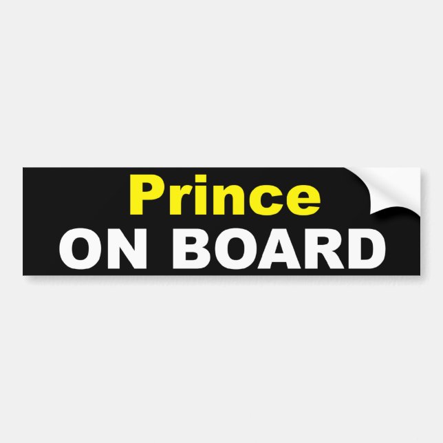 Prince On Board Bumper Sticker (Front)