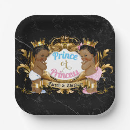 Prince Or Princess Blue & Pink Royal Gender Reveal Paper Plate
