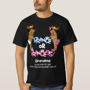Prince or Princess Grandma Ethnic Gender Reveal T-Shirt