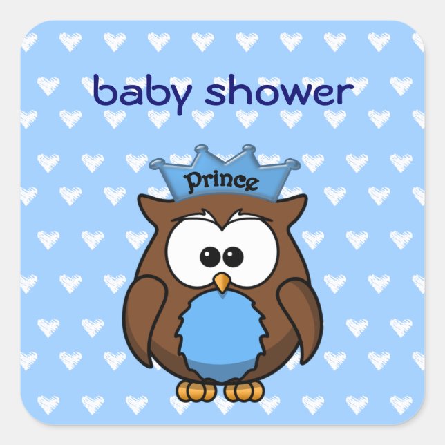 prince owl square sticker (Front)