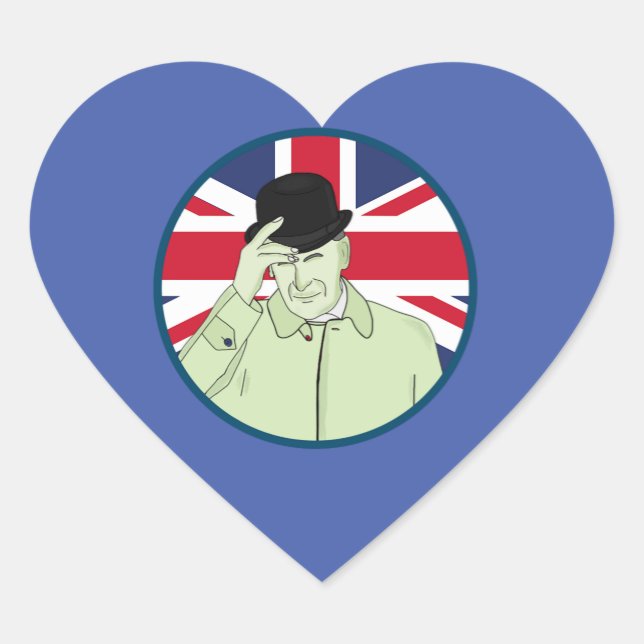 Prince Philip Duke of Edinburgh Heart Sticker (Front)