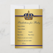 Prince Predictions for Baby Advice for Parent Card