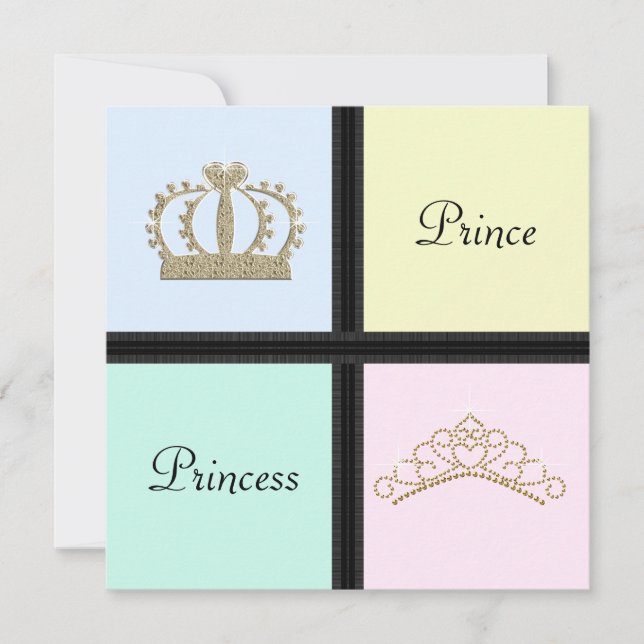 Prince Princess Gender Reveal Shower Invitation (Front)