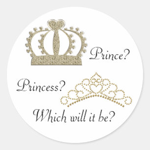 Prince Princess Gender Reveal Stickers